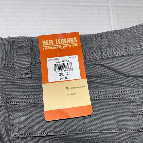 Reel Legends Canvas Pants, Stretch Men's Size 38x32 Gray Fishing Outdoors - Picture 3 of 7